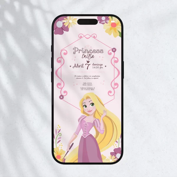 Invitación de cumpleaños Rapunzel