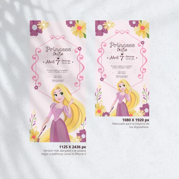 Invitación de cumpleaños Rapunzel